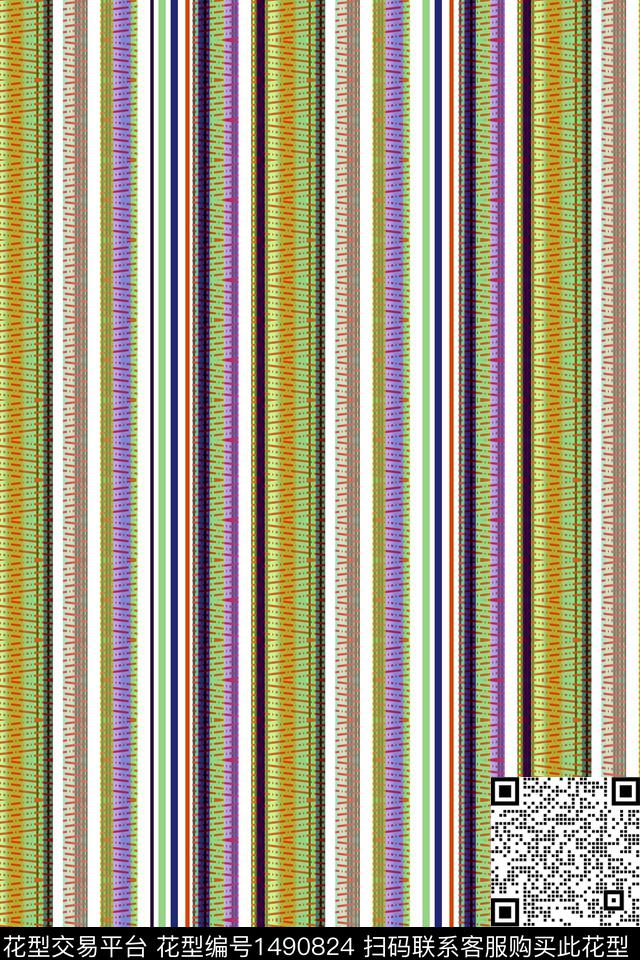 数码华亿平台满版散花条纹数码印花华亿平台下载（图片编号: 1490824） - 瓦栏（Walan）