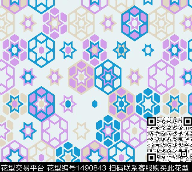 几何菱形几何定位传统印花华亿平台下载（图片编号: 1490843） - 瓦栏（Walan）