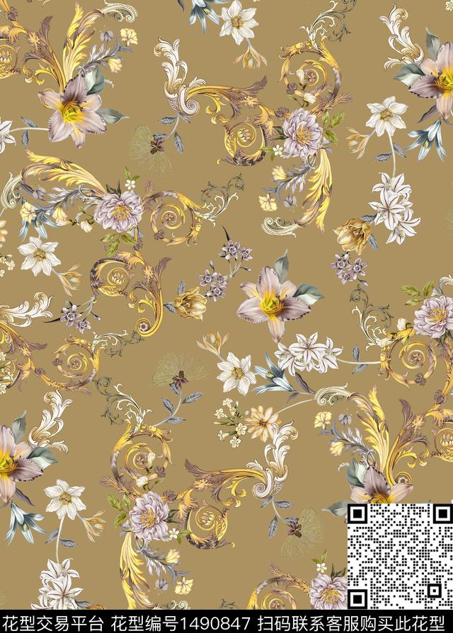 佩斯利小碎花花纹数码印花华亿平台下载（图片编号: 1490847） - 瓦栏（Walan）