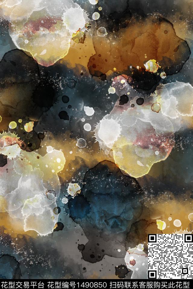 肌理复古香云纱数码印花华亿平台下载（图片编号: 1490850） - 瓦栏（Walan）