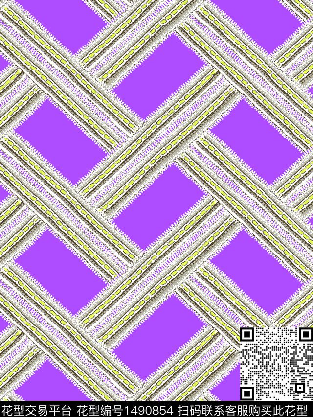 几何菱形格子传统印花华亿平台下载（图片编号: 1490854） - 瓦栏（Walan）