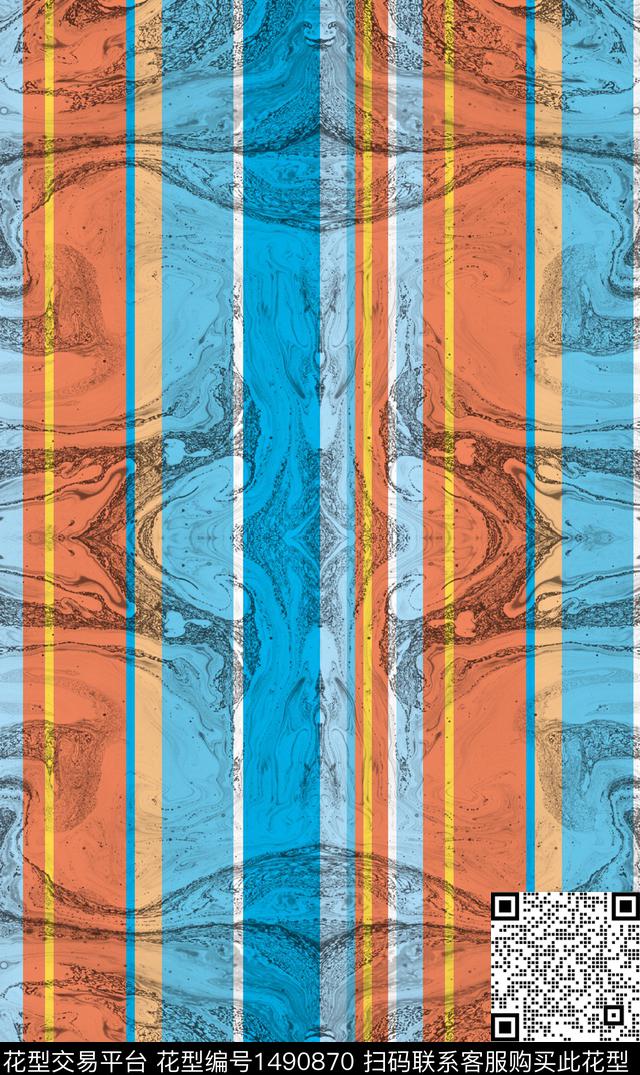 数码华亿平台几何扎染华亿平台数码印花华亿平台下载（图片编号: 1490870） - 瓦栏（Walan）