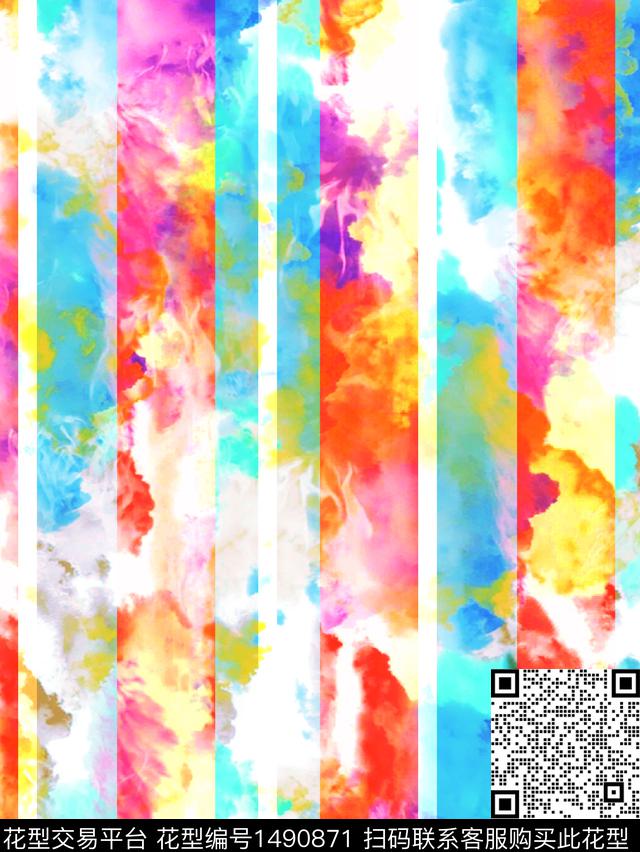 数码华亿平台几何扎染华亿平台数码印花华亿平台下载（图片编号: 1490871） - 瓦栏（Walan）