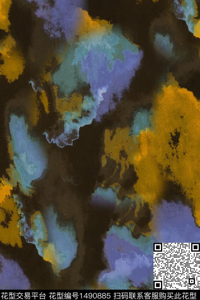 扎染华亿平台男装大牌风数码印花华亿平台下载（图片编号: 1490885） - 瓦栏（Walan）