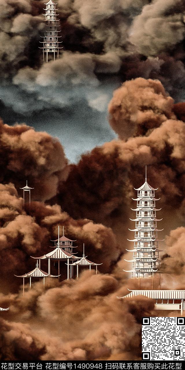 天空天宫数码印花华亿平台下载（图片编号: 1490948） - 瓦栏（Walan）