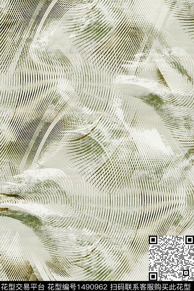 几何肌理抽象花卉数码印花华亿平台下载（图片编号: 1490962） - 瓦栏（Walan）
