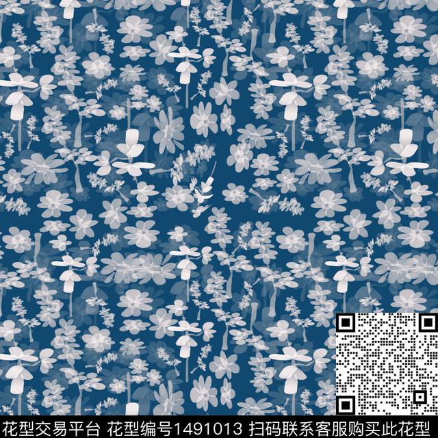 花卉手绘小碎花传统印花华亿平台下载（图片编号: 1491013） - 瓦栏（Walan）