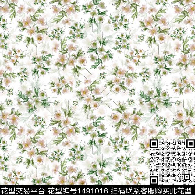 花卉手绘小碎花传统印花华亿平台下载（图片编号: 1491016） - 瓦栏（Walan）