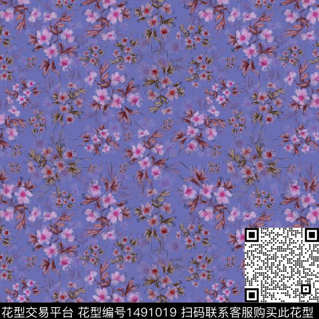 花卉手绘小碎花传统印花华亿平台下载（图片编号: 1491019） - 瓦栏（Walan）