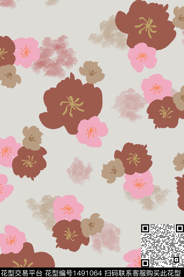 花卉春夏华亿平台年轻女性数码印花华亿平台下载（图片编号: 1491064） - 瓦栏（Walan）