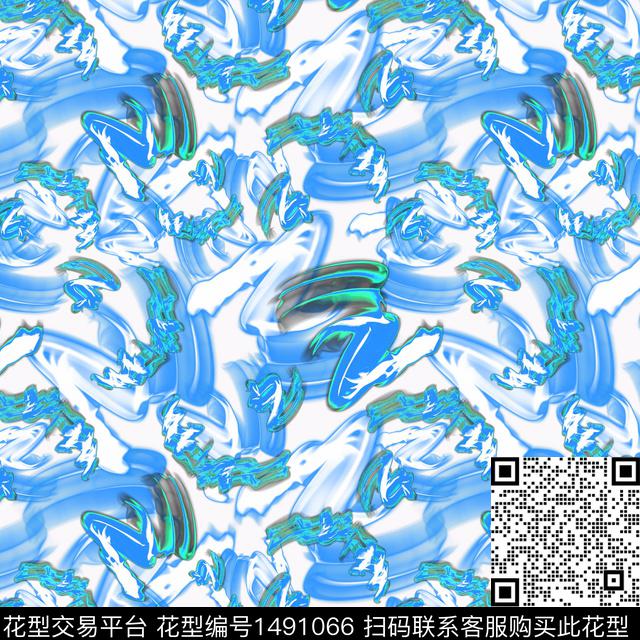 肌理海浪抽象数码印花华亿平台下载（图片编号: 1491066） - 瓦栏（Walan）