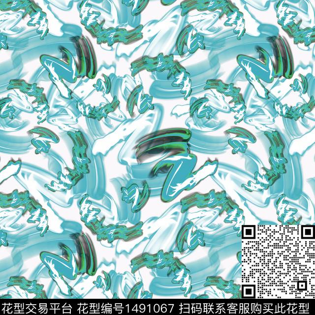 肌理海浪抽象数码印花华亿平台下载（图片编号: 1491067） - 瓦栏（Walan）