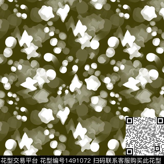 抽象手绘圆圈与波点数码印花华亿平台下载（图片编号: 1491072） - 瓦栏（Walan）