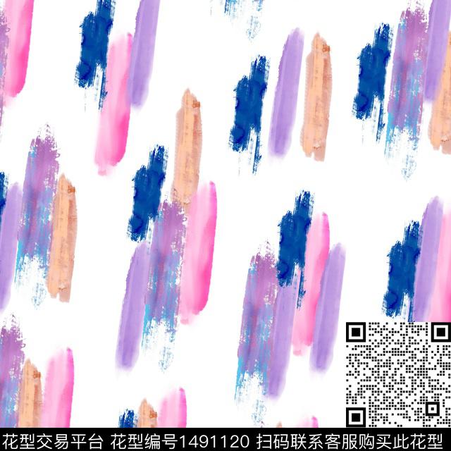 水彩几何复古条纹数码印花华亿平台下载（图片编号: 1491120） - 瓦栏（Walan）