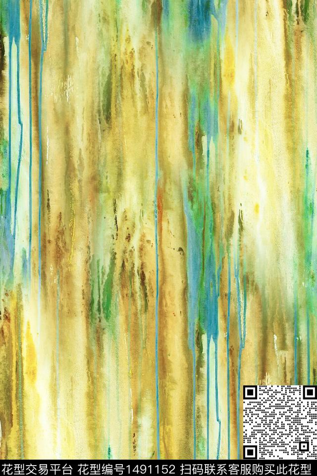 肌理抽象花卉大牌风数码印花华亿平台下载（图片编号: 1491152） - 瓦栏（Walan）
