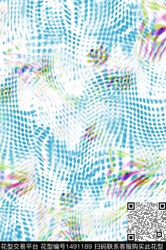 时尚男装抽象数码印花华亿平台下载（图片编号: 1491189） - 瓦栏（Walan）