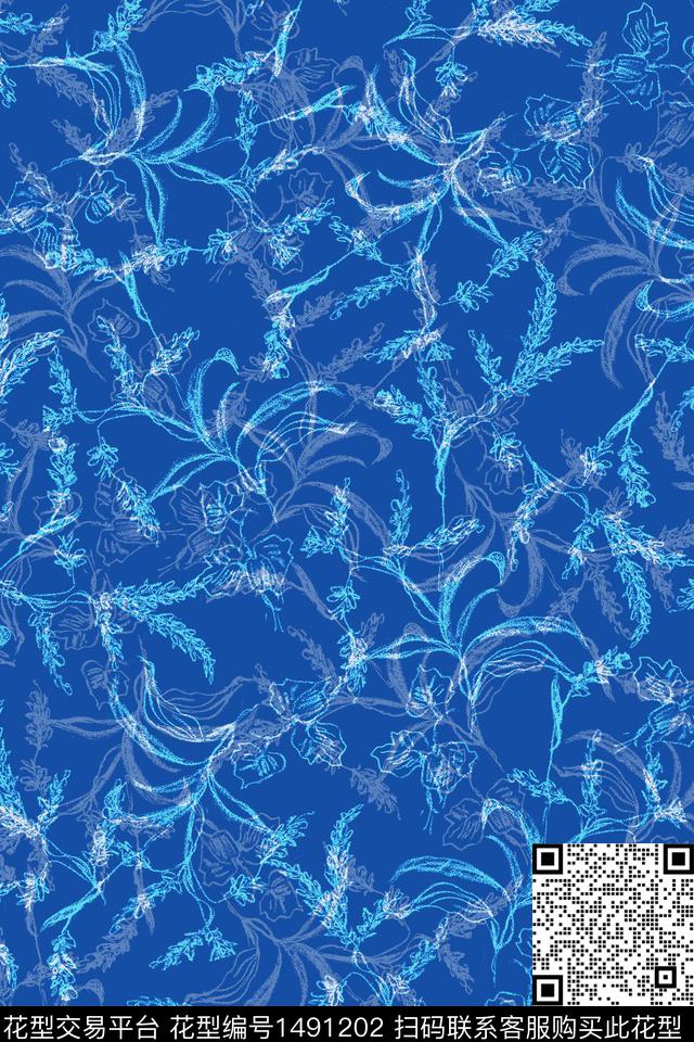 绿植树叶花卉大牌风数码印花华亿平台下载（图片编号: 1491202） - 瓦栏（Walan）