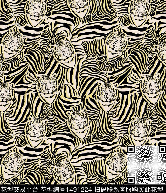 动物纹大牌风年轻女性数码印花华亿平台下载（图片编号: 1491224） - 瓦栏（Walan）