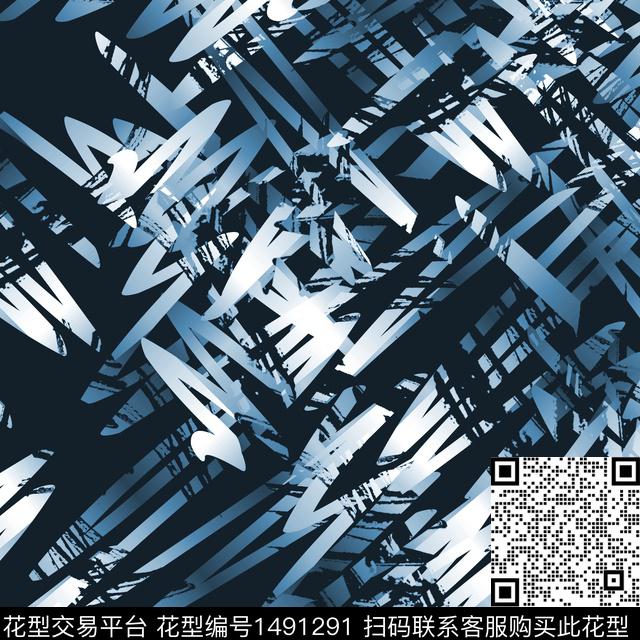 几何格子字母数码印花华亿平台下载（图片编号: 1491291） - 瓦栏（Walan）