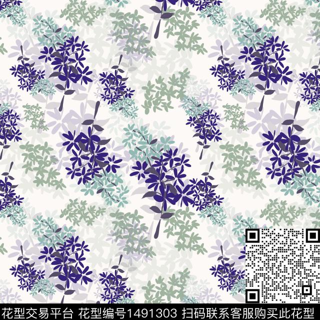 花卉手绘小碎花传统印花华亿平台下载（图片编号: 1491303） - 瓦栏（Walan）