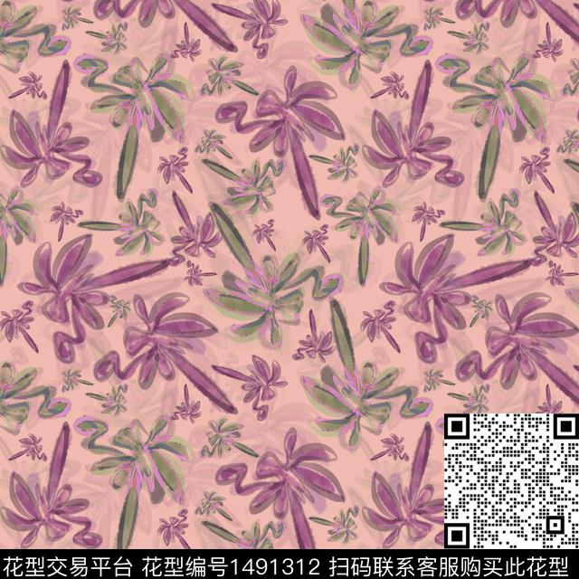 花卉手绘小碎花数码印花华亿平台下载（图片编号: 1491312） - 瓦栏（Walan）