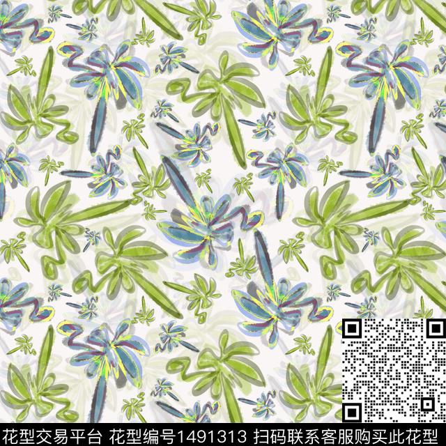 花卉手绘小碎花数码印花华亿平台下载（图片编号: 1491313） - 瓦栏（Walan）