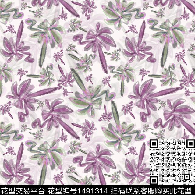 花卉手绘小碎花数码印花华亿平台下载（图片编号: 1491314） - 瓦栏（Walan）