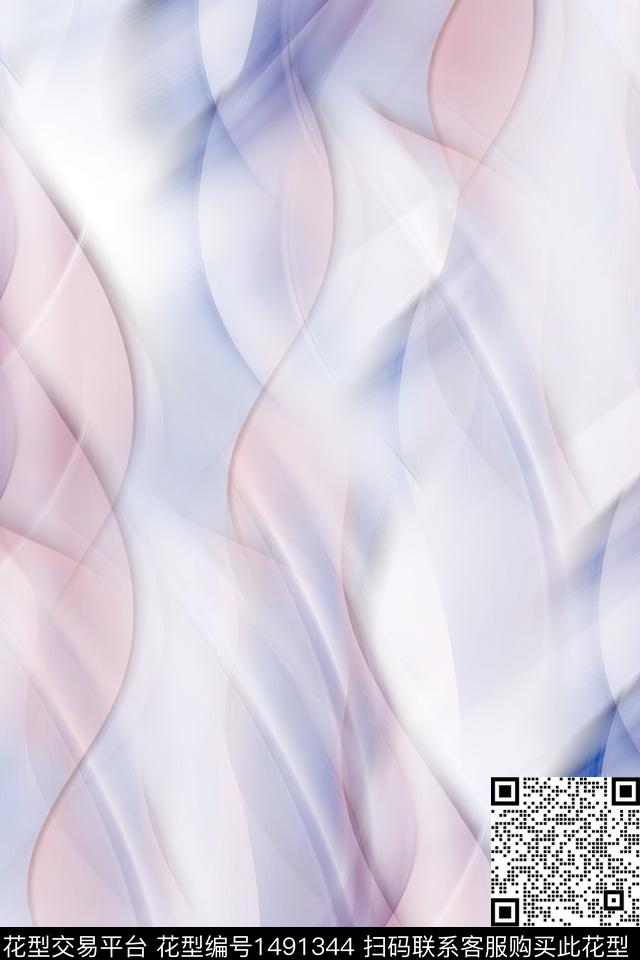 肌理扎染华亿平台大牌风数码印花华亿平台下载（图片编号: 1491344） - 瓦栏（Walan）