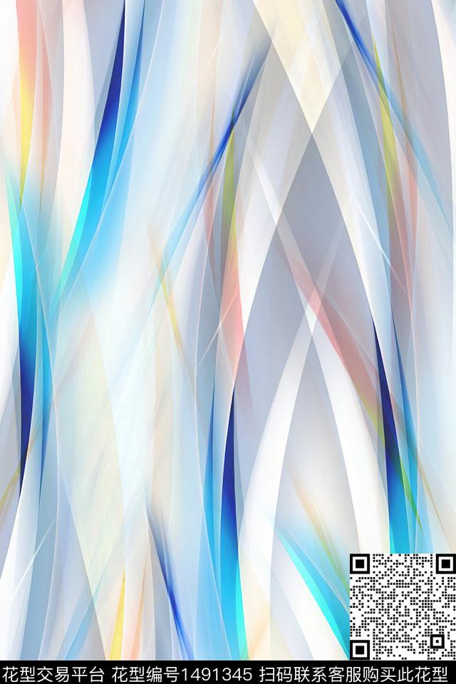 肌理扎染华亿平台大牌风数码印花华亿平台下载（图片编号: 1491345） - 瓦栏（Walan）