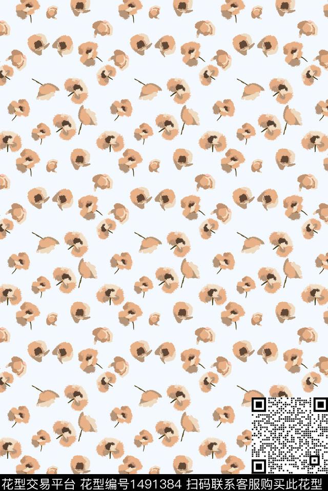 绿植树叶花卉春夏华亿平台数码印花华亿平台下载（图片编号: 1491384） - 瓦栏（Walan）