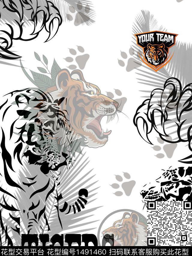 字母文字动物传统印花华亿平台下载（图片编号: 1491460） - 瓦栏（Walan）