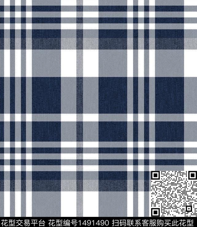 格子大牌风男装格子数码印花华亿平台下载（图片编号: 1491490） - 瓦栏（Walan）
