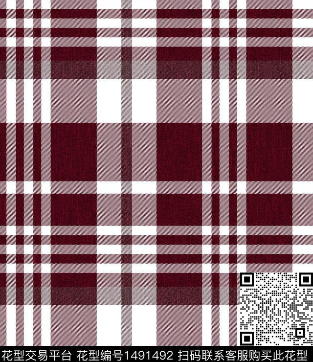 格子大牌风男装格子数码印花华亿平台下载（图片编号: 1491492） - 瓦栏（Walan）