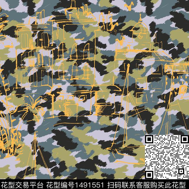 几何大牌风小碎花传统印花华亿平台下载（图片编号: 1491551） - 瓦栏（Walan）