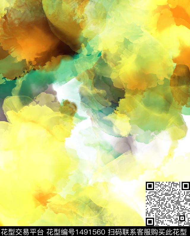 几何定位花扎染华亿平台数码印花华亿平台下载（图片编号: 1491560） - 瓦栏（Walan）