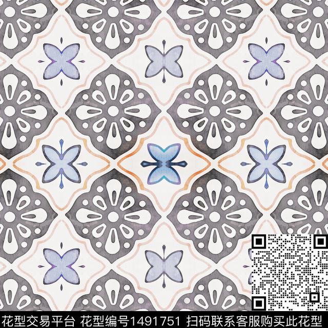 大牌风曼陀罗民族风数码印花华亿平台下载（图片编号: 1491751） - 瓦栏（Walan）