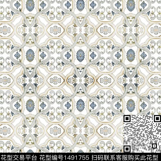 大牌风曼陀罗民族风数码印花华亿平台下载（图片编号: 1491755） - 瓦栏（Walan）