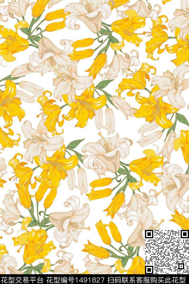 女装花卉大牌风数码印花华亿平台下载（图片编号: 1491827） - 瓦栏（Walan）