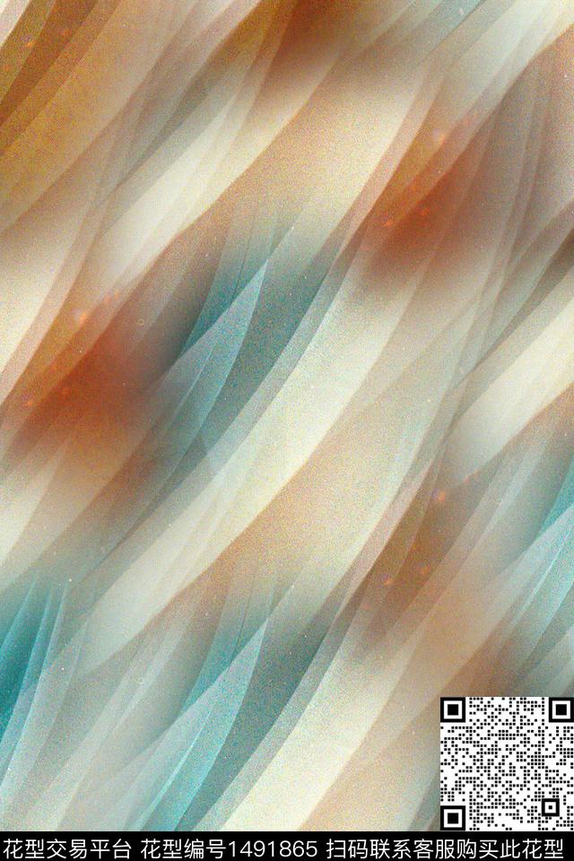 肌理扎染华亿平台大牌风数码印花华亿平台下载（图片编号: 1491865） - 瓦栏（Walan）