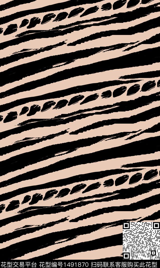 连衣裙动物纹抽象传统印花华亿平台下载（图片编号: 1491870） - 瓦栏（Walan）