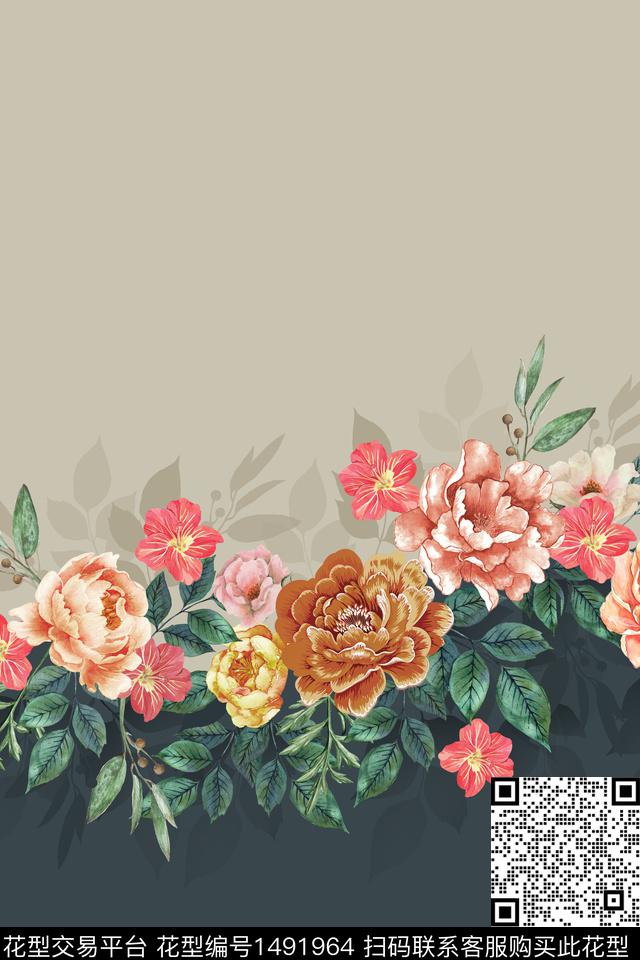 定位花女装花卉数码印花华亿平台下载（图片编号: 1491964） - 瓦栏（Walan）