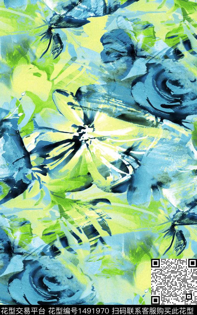 民族风花卉大牌风数码印花华亿平台下载（图片编号: 1491970） - 瓦栏（Walan）