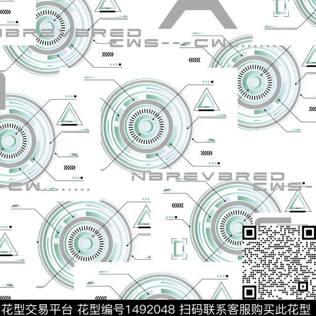 几何抽象男装大牌风数码印花华亿平台下载（图片编号: 1492048） - 瓦栏（Walan）