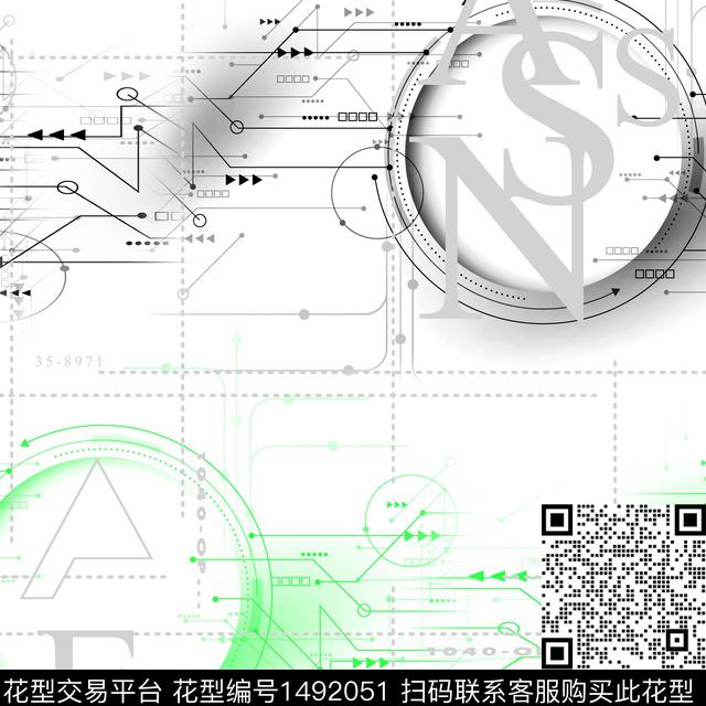 几何线条抽象男装数码印花华亿平台下载（图片编号: 1492051） - 瓦栏（Walan）