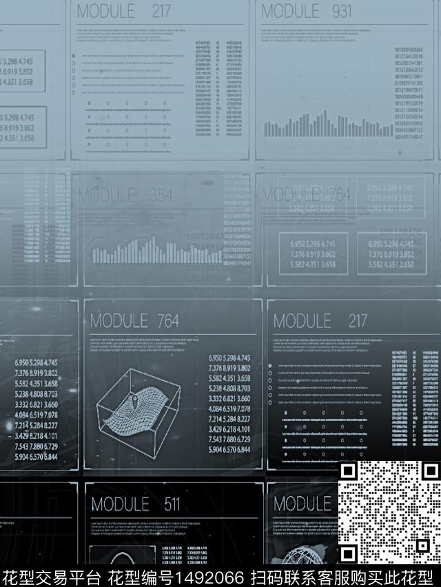 几何字母抽象男装数码印花华亿平台下载（图片编号: 1492066） - 瓦栏（Walan）