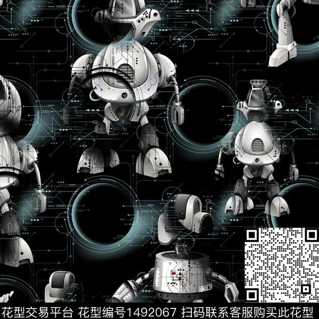 几何抽象男装大牌风数码印花华亿平台下载（图片编号: 1492067） - 瓦栏（Walan）