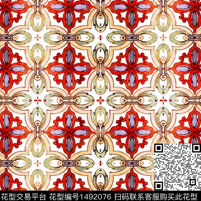 扎染华亿平台民族风大牌风数码印花华亿平台下载（图片编号: 1492076） - 瓦栏（Walan）