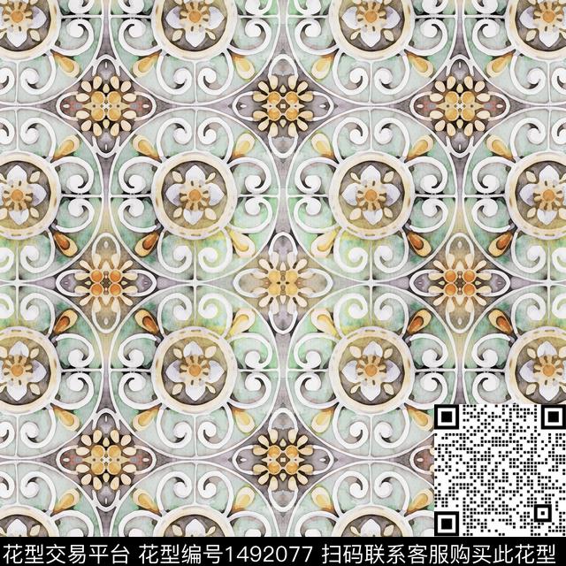 扎染华亿平台民族风大牌风数码印花华亿平台下载（图片编号: 1492077） - 瓦栏（Walan）