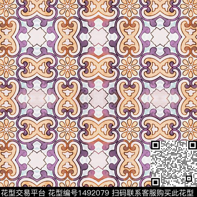 扎染华亿平台民族风大牌风数码印花华亿平台下载（图片编号: 1492079） - 瓦栏（Walan）