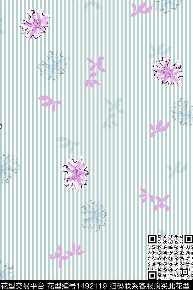 雪纺大牌风年轻女性数码印花华亿平台下载（图片编号: 1492119） - 瓦栏（Walan）